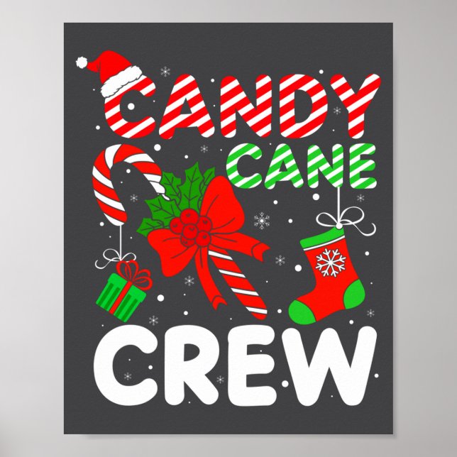 Affiche Candy Cane Crew Christmas Funny Xmas Matching Fami (Devant)