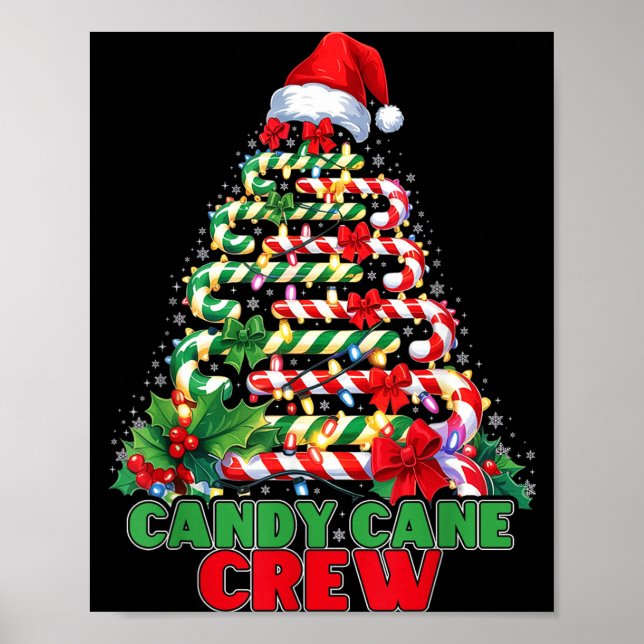 Affiche Candy Cane Crew Christmas Funny Xmas Matching Fami (Devant)
