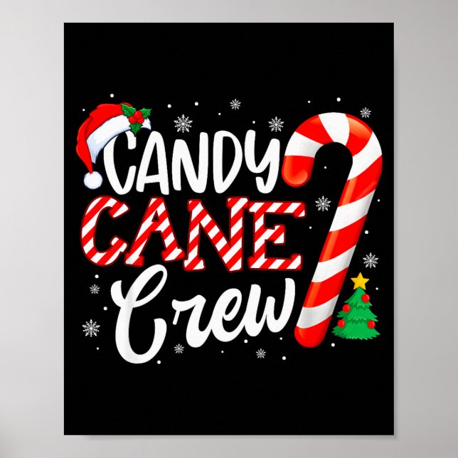 Affiche Candy Cane Crew Funny Xmas Christmas Pajamas Men W (Devant)