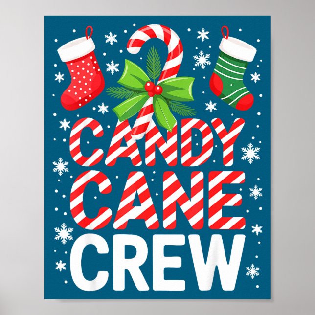Affiche Candy Cane Crew Shirt Adult Men Women Kids Christm (Devant)