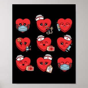 Affiche Candy Conversation Coeur Infirmière Valentine Infi