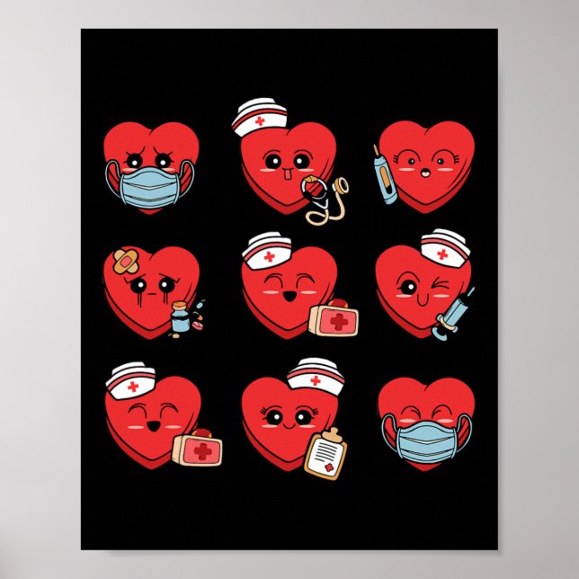 Affiche Candy Conversation Coeur Infirmière Valentine Infi (Devant)