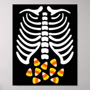 Affiche Candy Corn Skeleton Rib Cage Halloween Costume