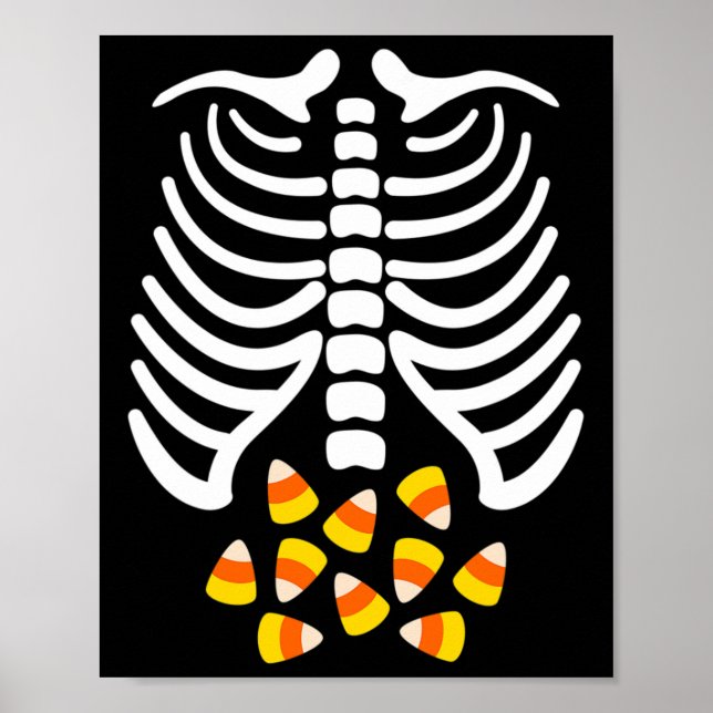 Affiche Candy Corn Skeleton Rib Cage Halloween Costume (Devant)