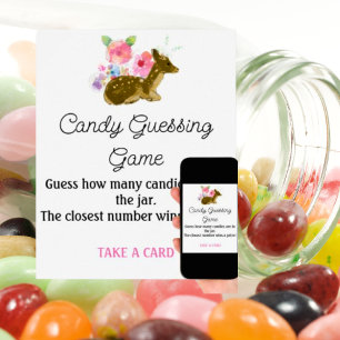 Affiche Candy Devant Jeu Baby shower de fille rose