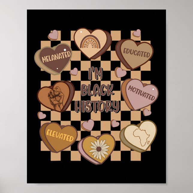 Affiche Candy Heart Black History Mois African American W (Devant)