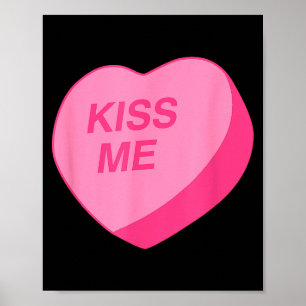 Affiche Candy Heart Embrasse-Moi Saint-Valentin