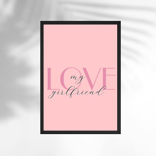 Affiche Candy Pink Élégant AMOUR Pastel Rose Valentine