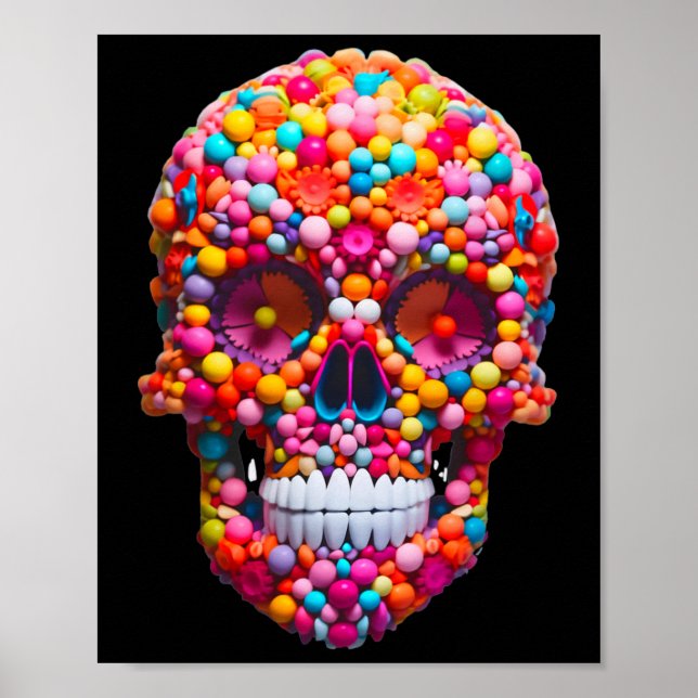 Affiche Candy Skull Buble Gum Skeleton Halloween Candies (Devant)