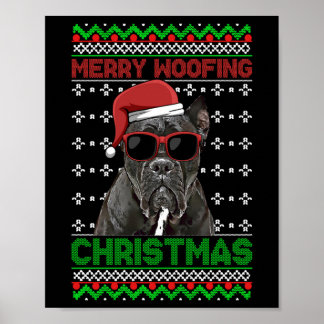 Affiche Cane Corso Chien drôle Merry Woofing Noël