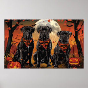 Affiche Cane Corso Halloween Épouvantable