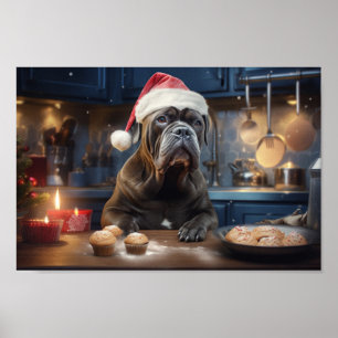 Affiche Cane Corso Noël Cookies Festive Vacances