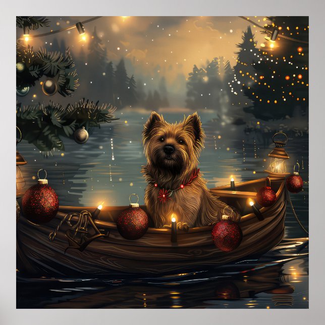 Affiche Cane Corso Noël Festive Voyage (Devant)