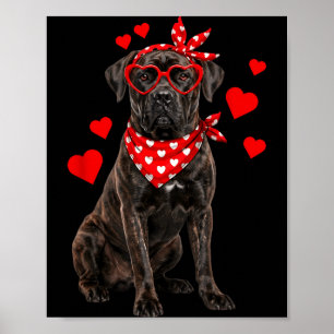 Affiche Cane Corso Saint-Valentin Amoureux des Chiens Cœur
