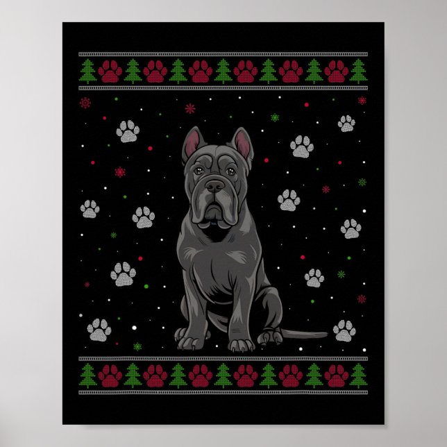 Affiche Cane Corso Sweat de Noël Xmas Animal Chien L (Devant)