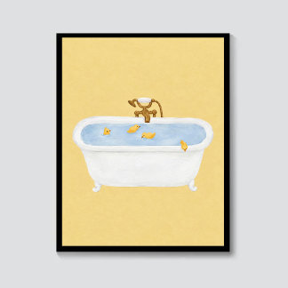 Affiche Canetons dans la baignoire