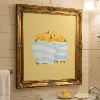 Affiche Canetons mignons dans une serviette pour la nurser