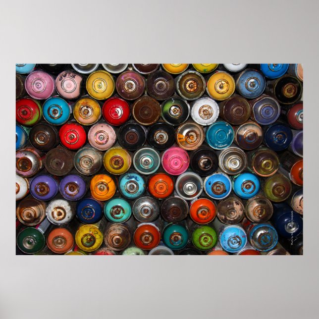 Affiche Canettes à peinture Spray, graffiti, (Devant)