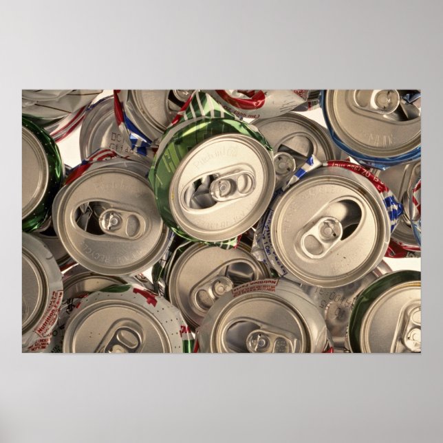 Affiche Canettes en aluminium, recyclées (Devant)