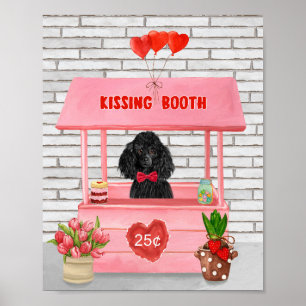 Affiche caniche Chien Valentine's Day Kissing Booth