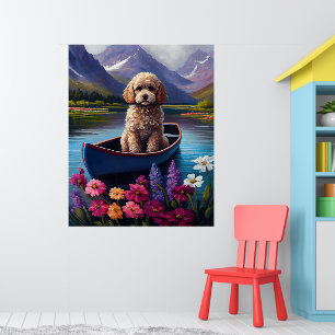 Affiche Caniche sur une pagaie : Une aventure pittoresque