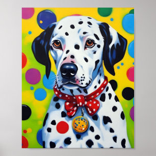 Affiche Canine colorée Dalmatienne