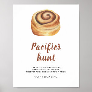 Affiche Cannamon bun - chasse à la suce jeu de baby shower