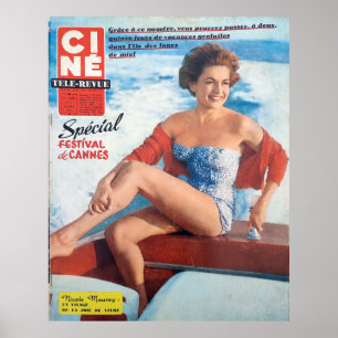 Affiche Cannes Beach Babe, 60's style.