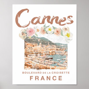 Affiche Cannes France Festival Côte d'Azur Vintage
