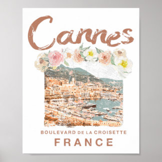 Affiche Cannes France Festival Côte d'Azur Vintage