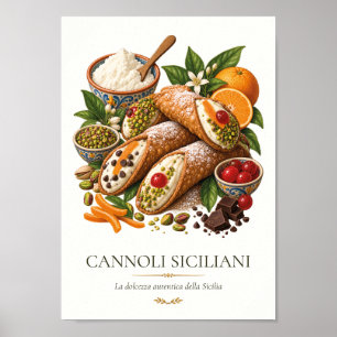 Affiche Cannoli Siciliani – Vintage Italian Dessert