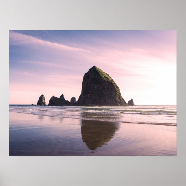 Affiche Cannon Beach et Haystack Rock Sunset Photographie (Devant)