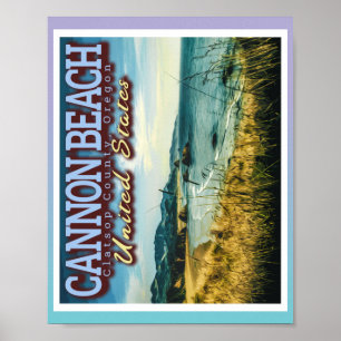 AFFICHE CANNON BEACH - HAYSTACK ROCK - OREGON USA
