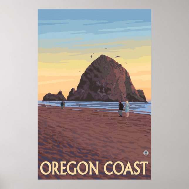 Affiche Cannon Beach, Oregon - Haystack Rock (Devant)