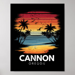 Affiche Cannon Beach Oregon Planche de surf Surf vintage