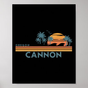 Affiche Cannon Beach Oregon Vacances d'été Vintage 70's