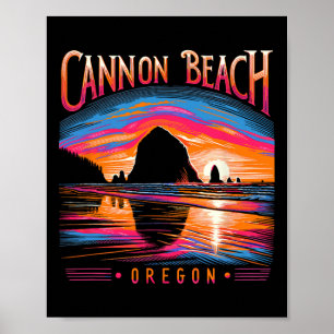 Affiche Cannon Beach Oregon Voyage été vacances en famille