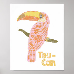 Affiche Canon de citation populaire Boho Toucan Pink Inspi