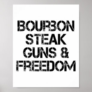 Affiche Canons À Steak Bourbon Et Liberté Usa Drapeau Whis