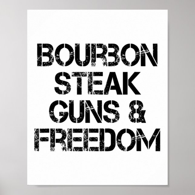 Affiche Canons À Steak Bourbon Et Liberté Usa Drapeau Whis (Devant)