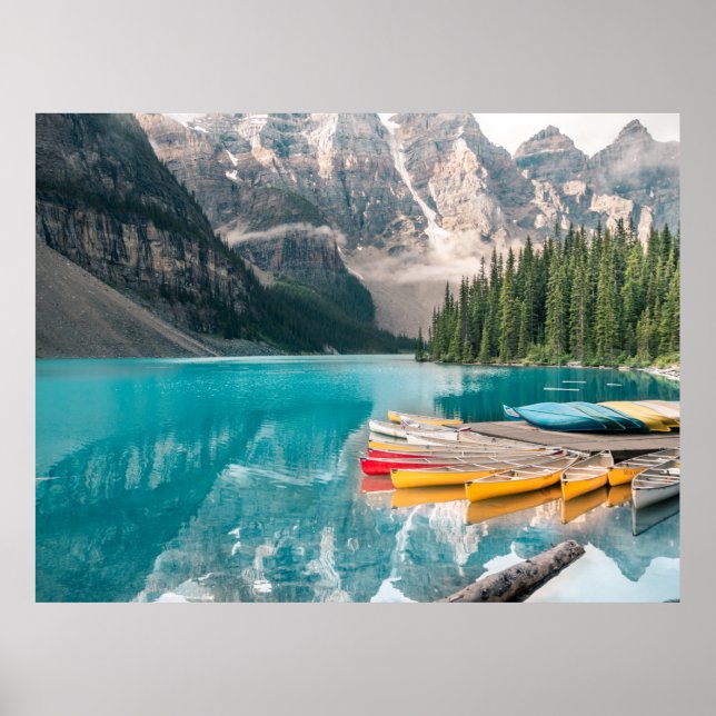 Affiche Canots sur le lac Moraine Parc national Banff Cana (Devant)