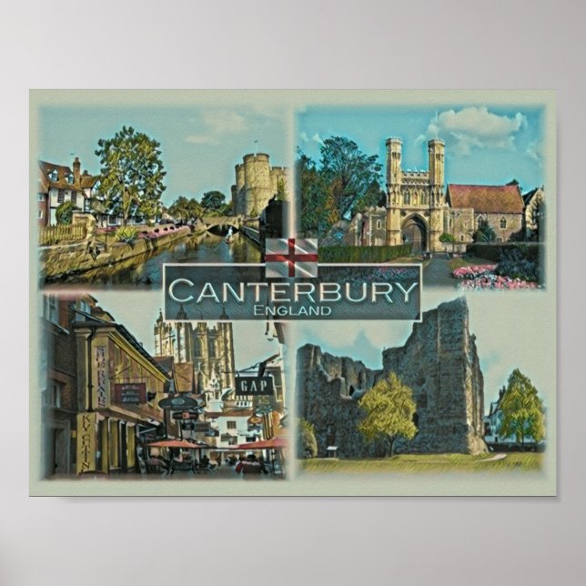 Affiche Canterbury - Angleterre - Europe - (Devant)