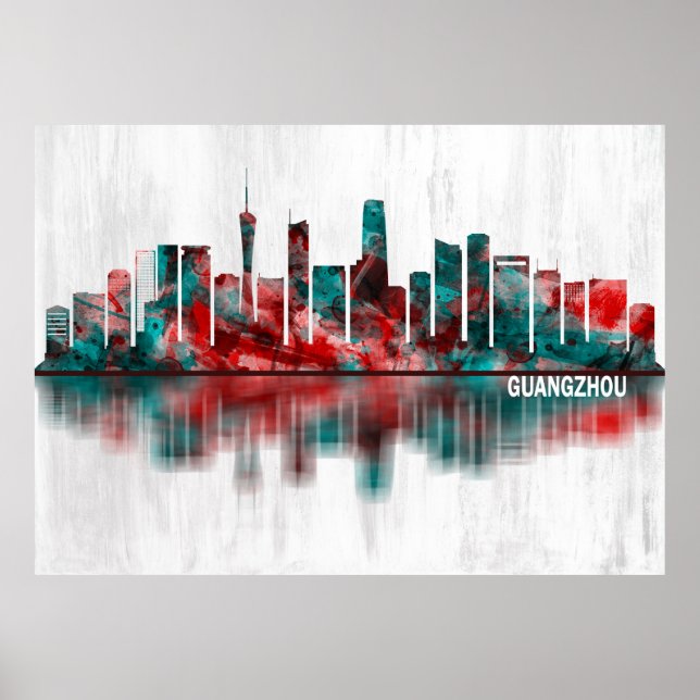 Affiche Canton Chine Skyline (Devant)