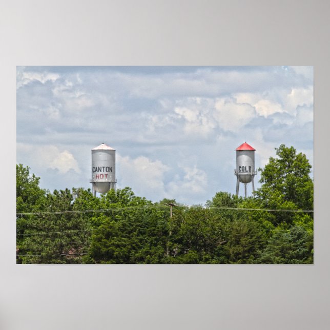 Affiche Canton, Kansas, Tours d'eau chaude et froide (Devant)