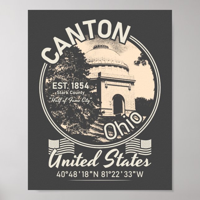 AFFICHE CANTON - OHIO VINTAGE (Devant)