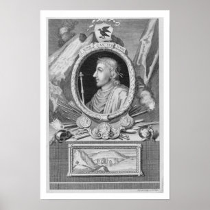 Affiche Canute le grand (d.1035) roi d'Angleterre,