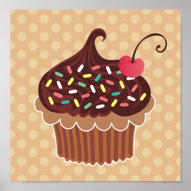 Affiche Canvas de chocolat et vanille Cupcake Imprimer (Devant)