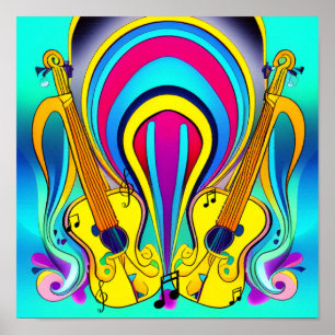 AFFICHE CANVAS GLOSSÉS DE GUITARS