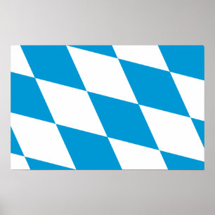 Affiche Canvas Print with Flag of Bavaria, Germany