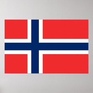 Affiche Canvas Print with Flag of Norway